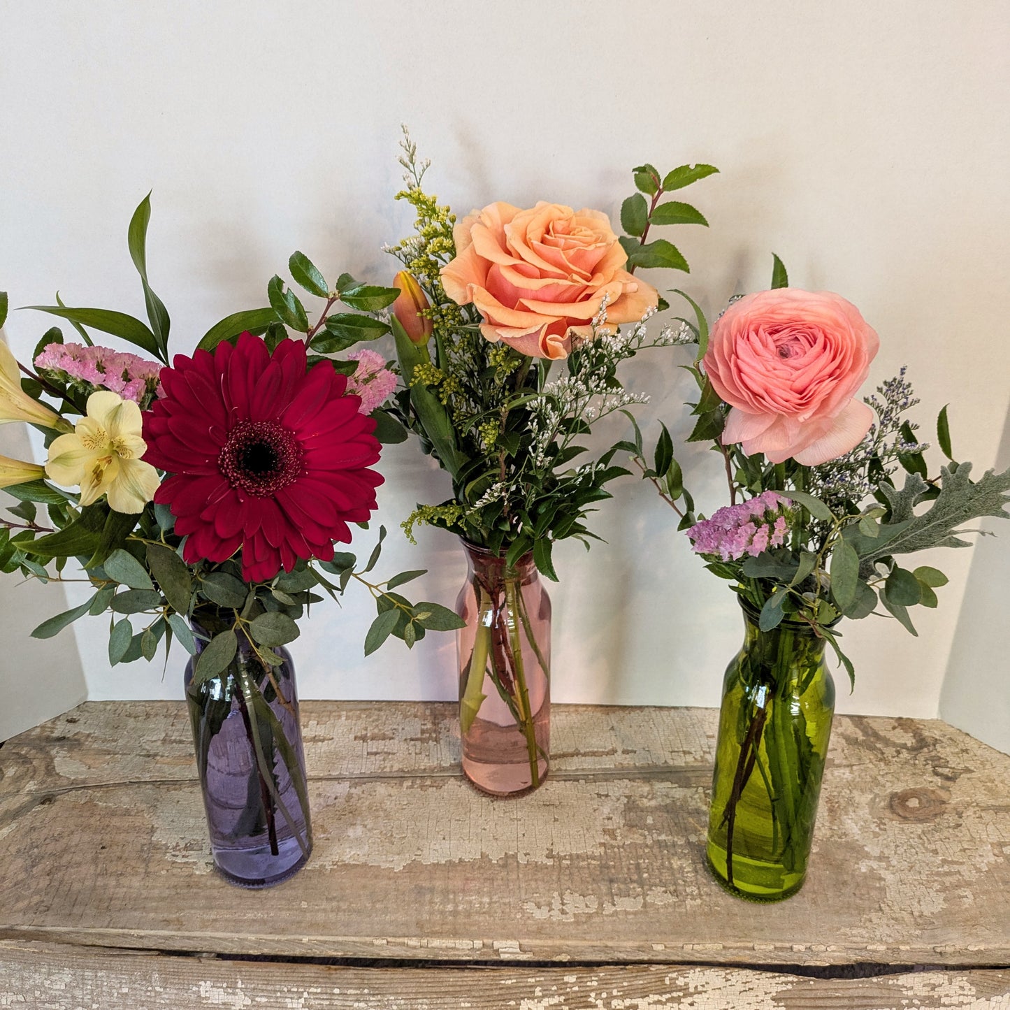 Gratitude- Bud Vase Trio – BOOL'S FLOWER SHOP, Ithaca NY