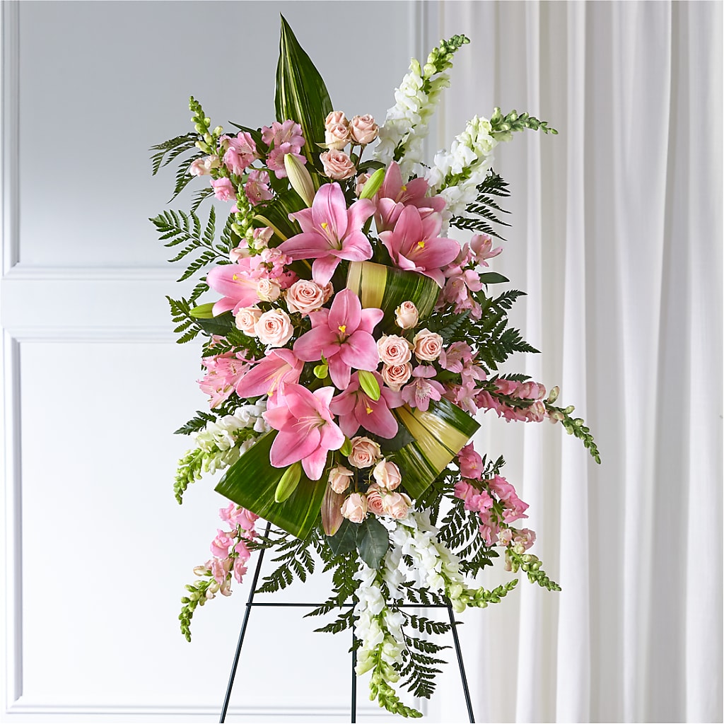 Elegant Embrace Standing Spray – BOOL'S FLOWER SHOP, Ithaca NY