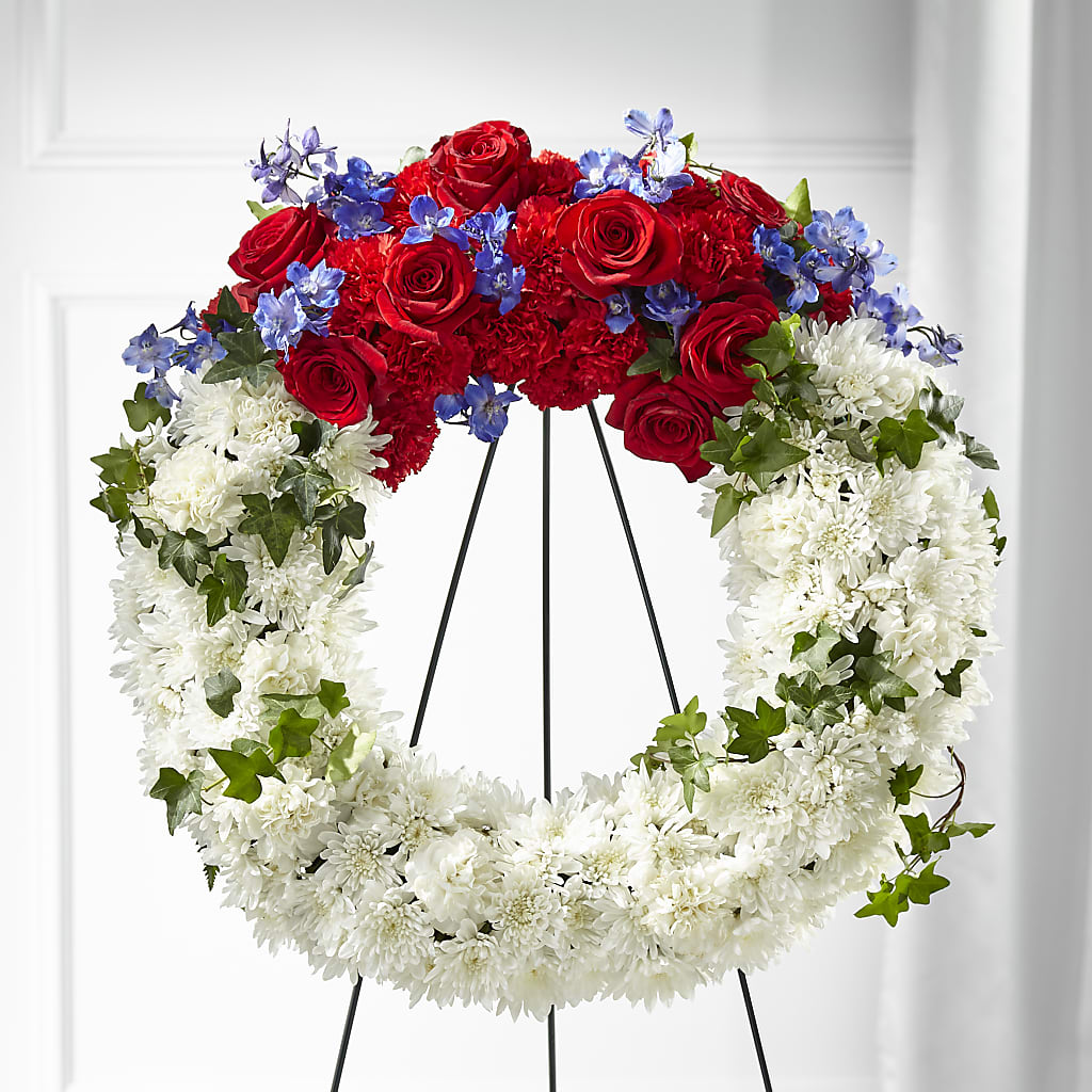Patriotic Passion Wreath – BOOL'S FLOWER SHOP, Ithaca NY
