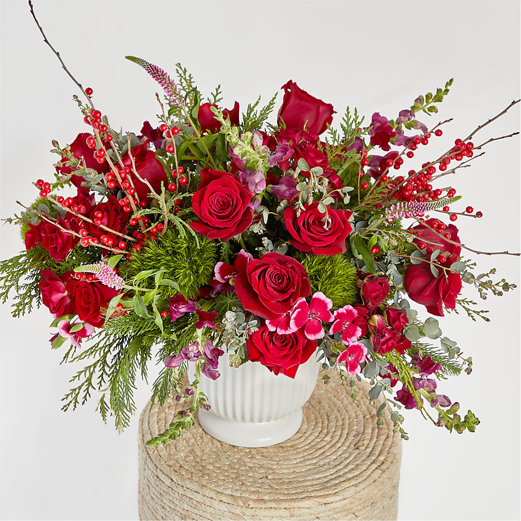 Big Red Bow Bouquet – BOOL'S FLOWER SHOP, Ithaca NY