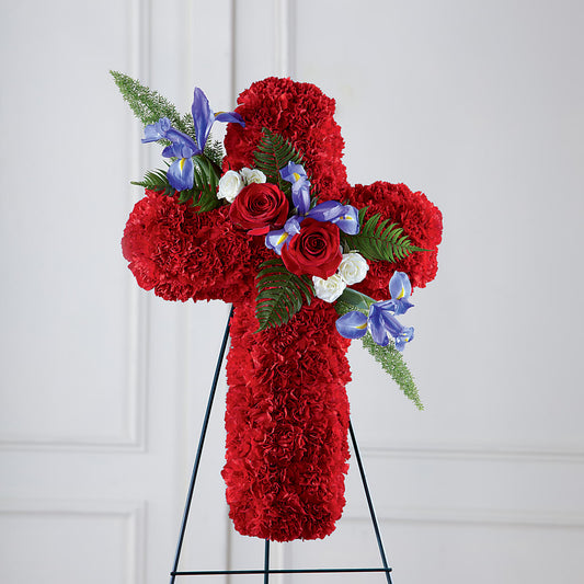 Faithful Hero Floral Cross – BOOL'S FLOWER SHOP, Ithaca NY