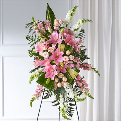 Elegant Embrace Standing Spray – BOOL'S FLOWER SHOP, Ithaca NY