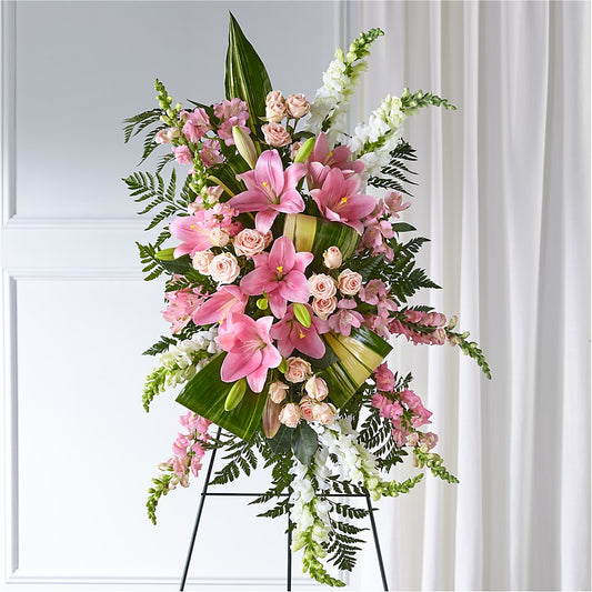 Elegant Embrace Standing Spray – BOOL'S FLOWER SHOP, Ithaca NY
