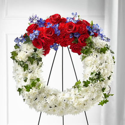 Patriotic Passion Wreath – BOOL'S FLOWER SHOP, Ithaca NY