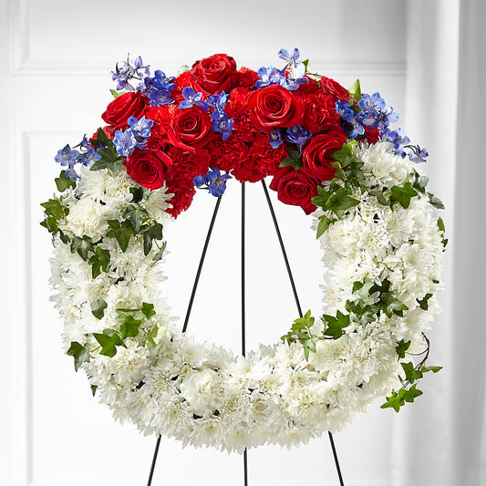Patriotic Passion Wreath – BOOL'S FLOWER SHOP, Ithaca NY