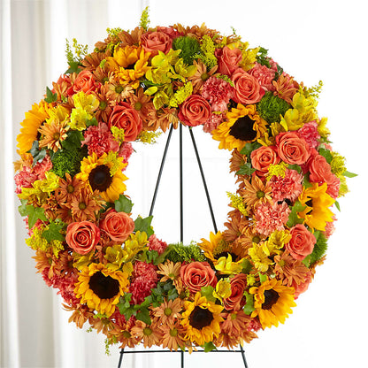 Autumnal Memories Wreath (Standard) – BOOL'S FLOWER SHOP, Ithaca NY
