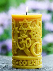 Beeswax Coexist in Peace Pillar – BOOL'S FLOWER SHOP, Ithaca NY